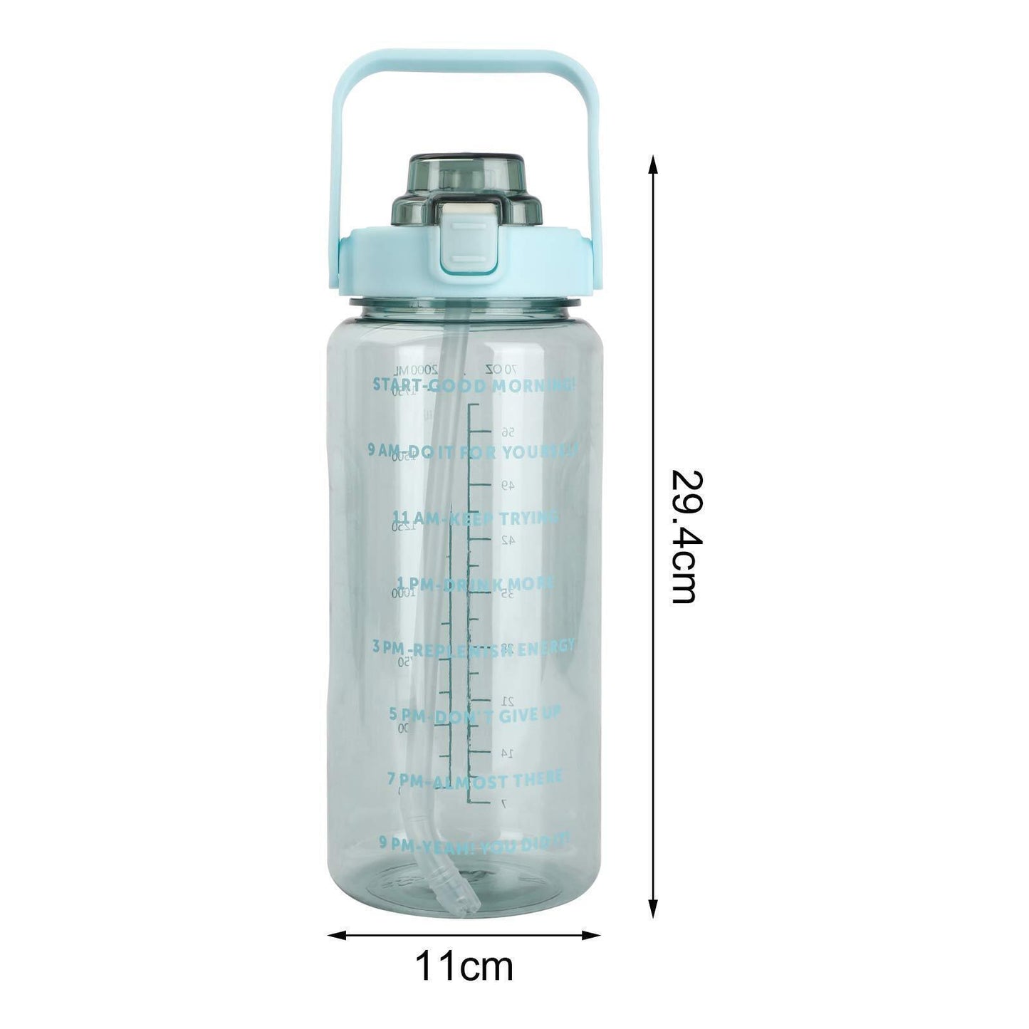 2000ml sports bottle men and women w/straw