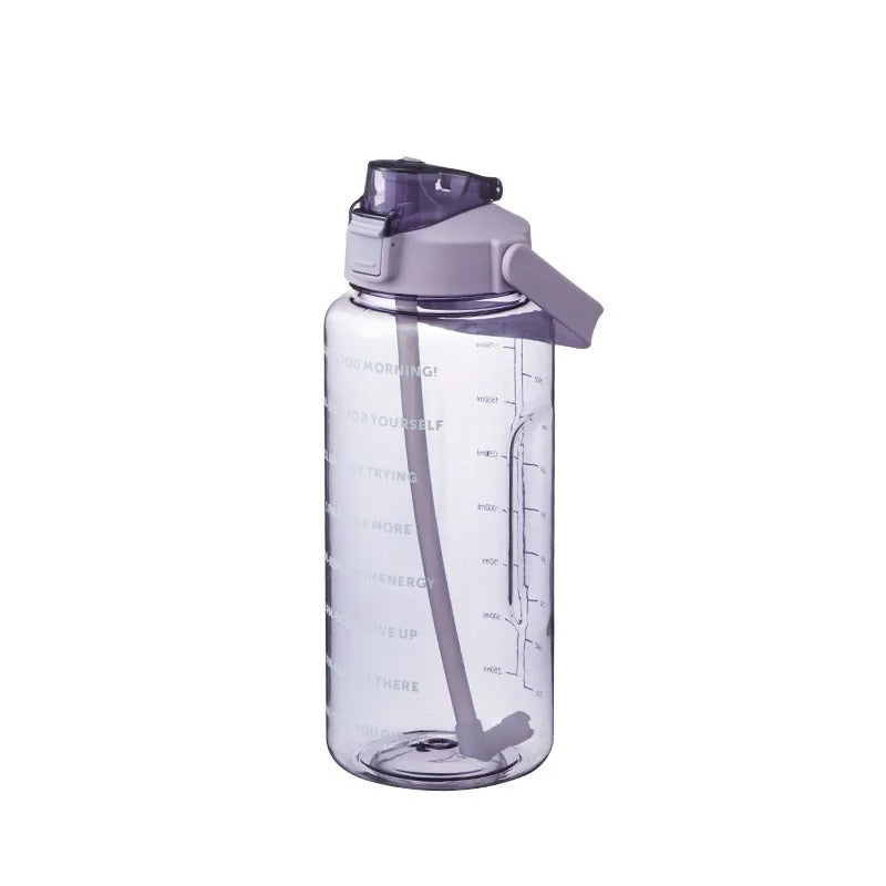 2000ml sports bottle men and women w/straw