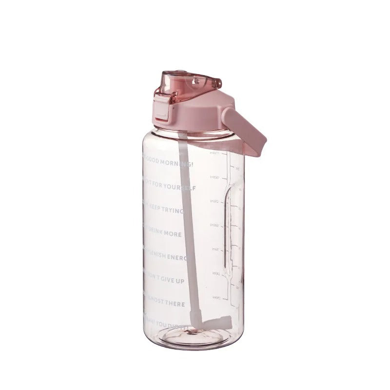 2000ml sports bottle men and women w/straw